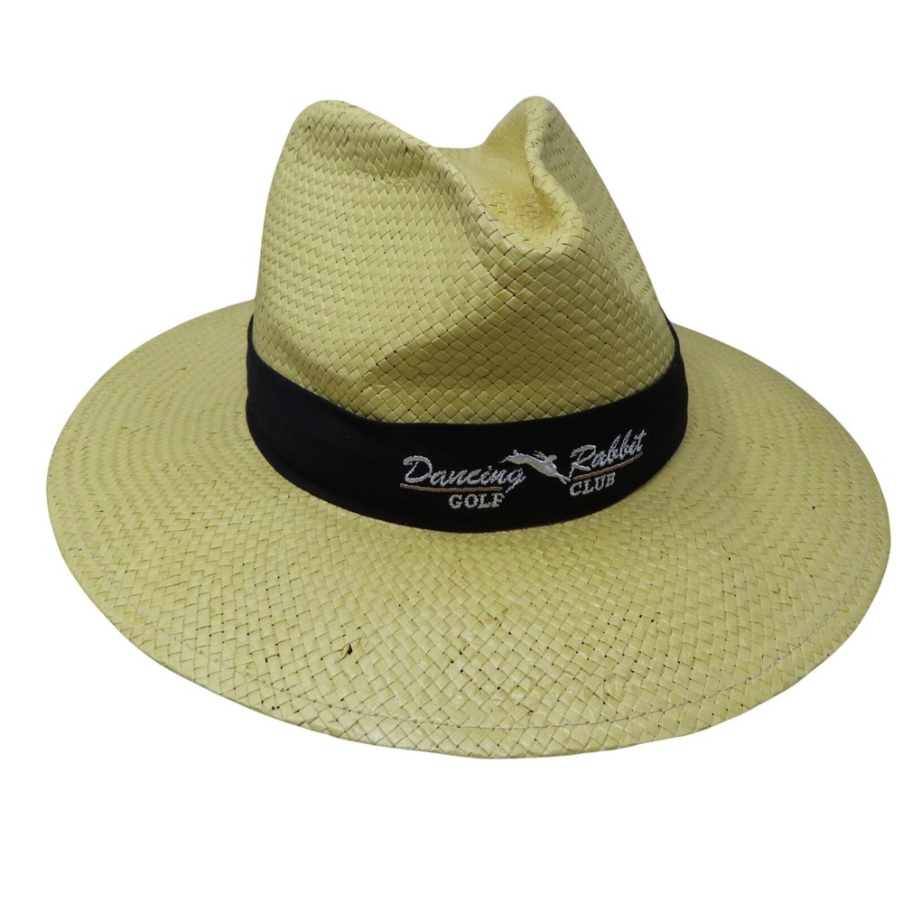 Ahead‎ Fine Hats S/M Dancing Rabbit Golf Club Panama 50+ Yellow Straw NEW